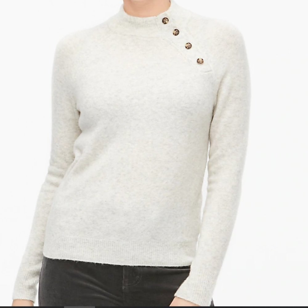 JCREW BUTTON SWEATER IN EXTRA -SOFT YARN - Picture 2 of 3